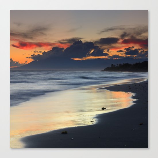Magic red clouds. Sea dreams Canvas Print