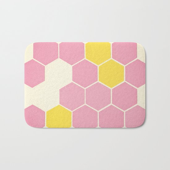 Pink Honeycomb Bath Mat