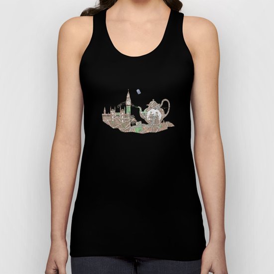 4 o'clock tea London Map Unisex Tank Top