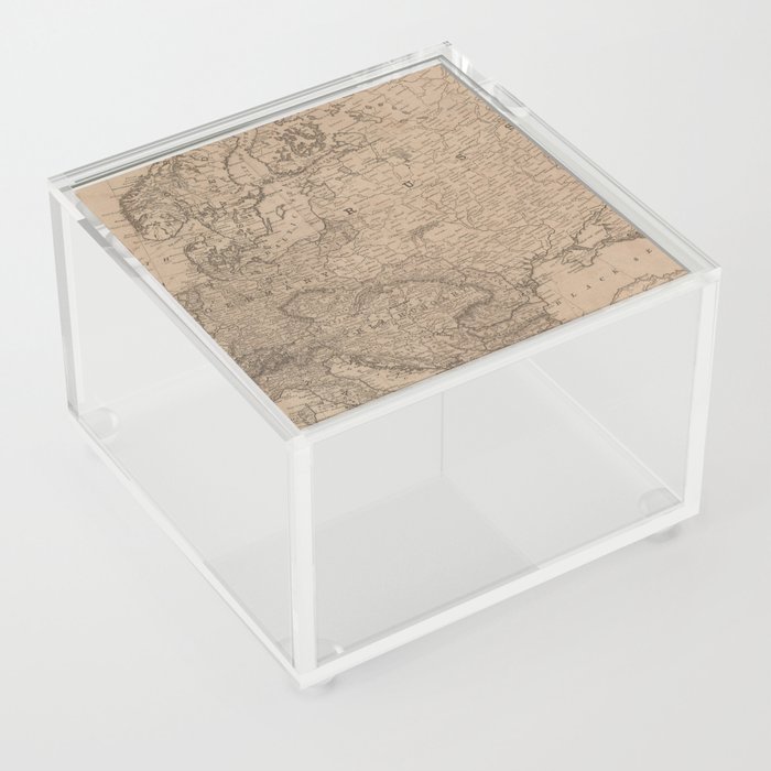 Vintage Europe Map Acrylic Box