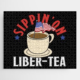 Sippin On Liber Tea Funny Jigsaw Puzzle