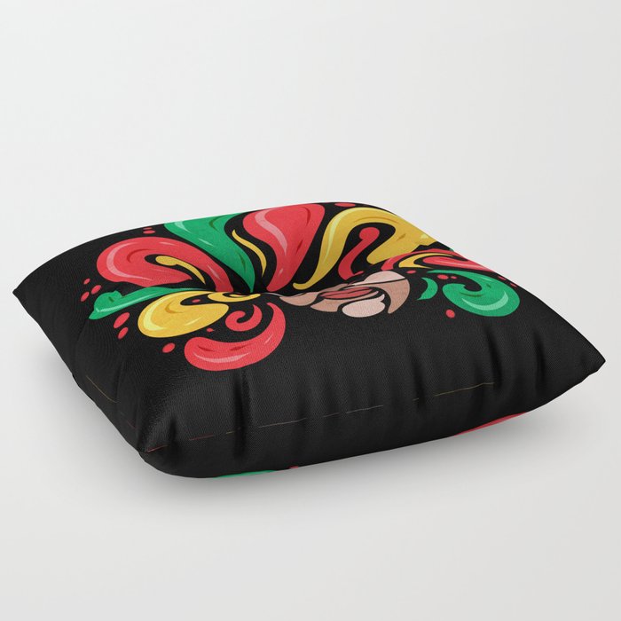 Afro With African Corors Hair Freedom Day Juneteenth Floor Pillow