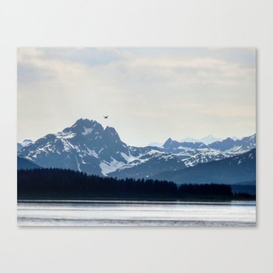 Bird Flying over Alaska Canvas Print