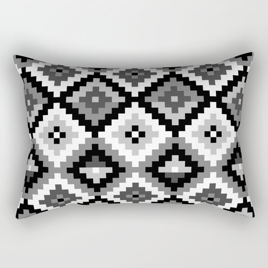 Aztec pattern - black & white Rectangular Pillow
