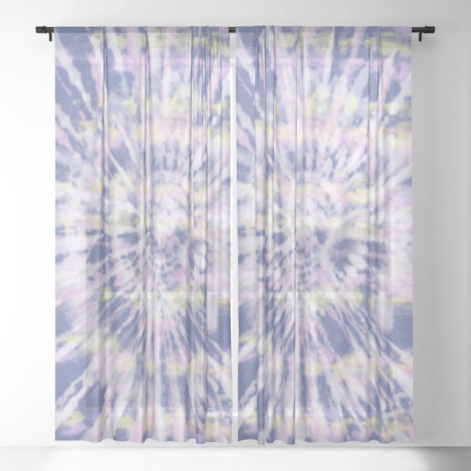 Indigo Tie Dye Sheer Curtain By Roxygart Society6