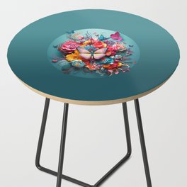 Flowers + Butterflies Side Table