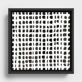 Painted Black Dots Framed Canvas