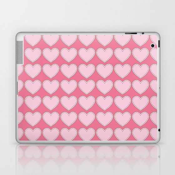 Simple pink heart pattern Laptop & iPad Skin
