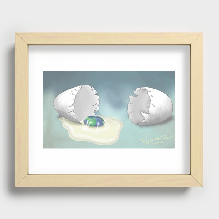 The worlds a yolk Recessed Framed Print