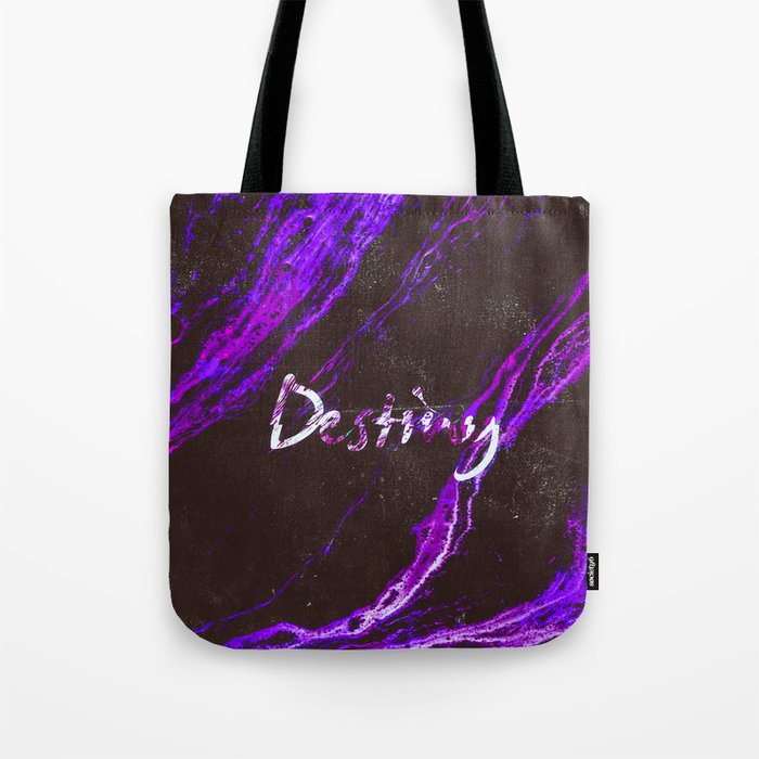 Destiny Abstract Typography Tote Bag