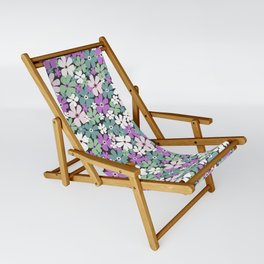 Groovy Daisies - Green Purple Sling Chair