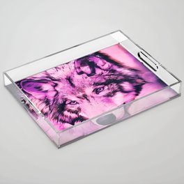 Wolf Spirit in Pink Acrylic Tray