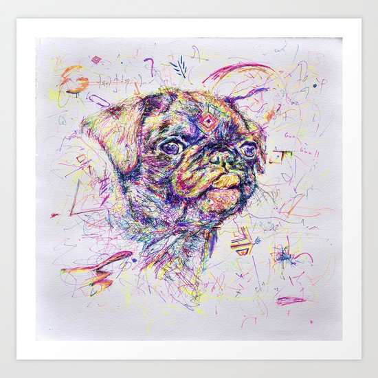 Pug Dog // Pugression Art Print