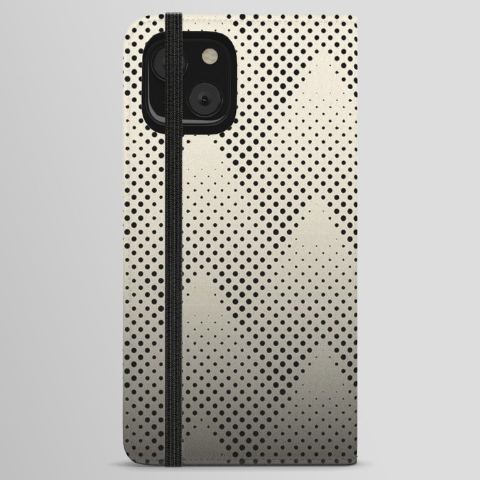 Black and Beige Halftone iPhone Wallet Case