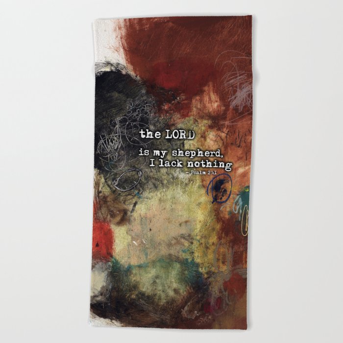 Psalm 23 Christian Inspired Abstract Art With Bible Verse Beach