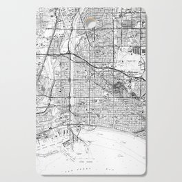 Vintage Map of Long Beach California (1964) BW Cutting Board