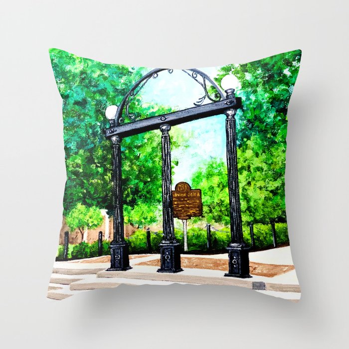 The Arch at UGA Throw Pillow