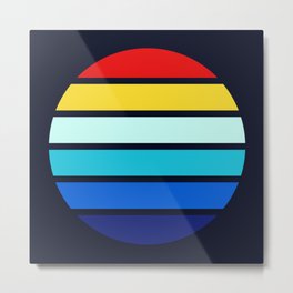 Retro Rainbow Color Stripes In Circle - Emon Metal Print | Sunset, Circle, Stripe, Stripes, Style, Graphicdesign, Minimal, Retro, Vibes, Summer 