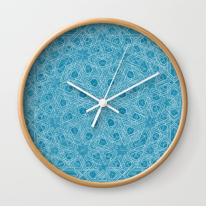 Alhambra teal blue Wall Clock