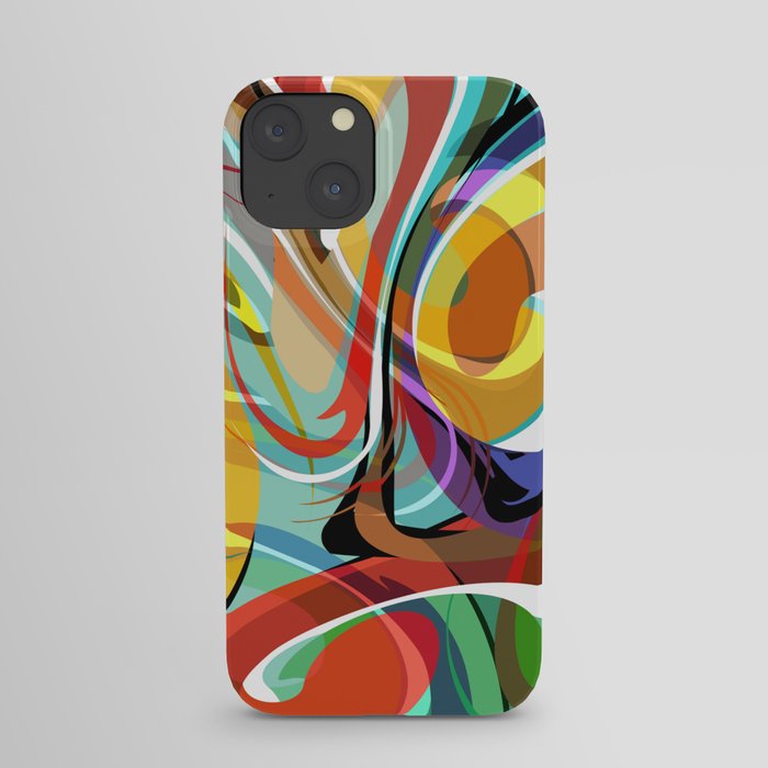 Bright and Colorful Abstract Whirly Swirls - V1 iPhone Case