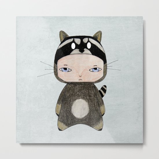 A Boy - Raccoon Metal Print