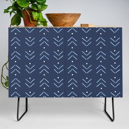 Arrow Lines Geometric Pattern 32 in Navy Blue Credenza