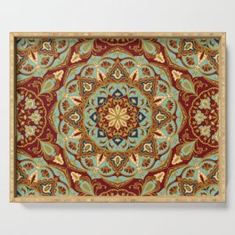 Ornamental Ethnic Bohemian Pattern VII Spice Red Serving Tray