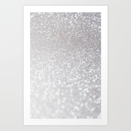 Silver ice - glitter effect- Luxury design Art Print