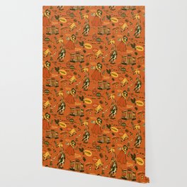 Old West-Inspired Vintage Pattern Wallpaper