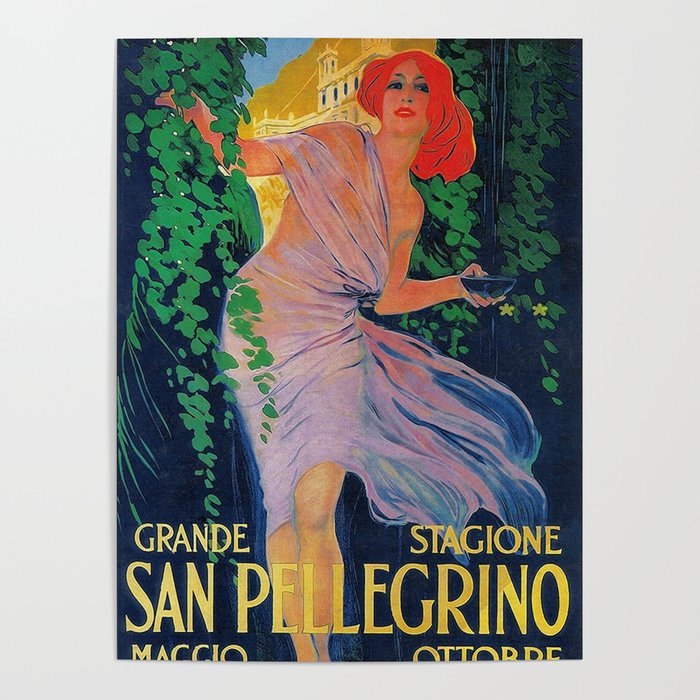 Thermal Water Italian Vintage Poster Poster