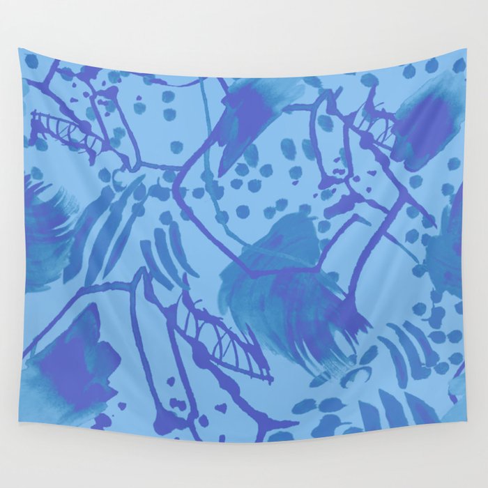 Electrical Spots in Blue! Wall Tapestry