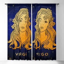 Zodiac golden sign — Virgo Blackout Curtain