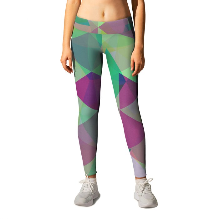 Pastel Triangles Pattern - Abstract, geometric, pastel coloured artwork Leggings
