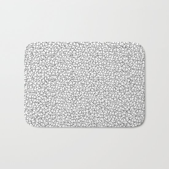 Black and White Triangles Dizzy All-Over Pattern Bath Mat
