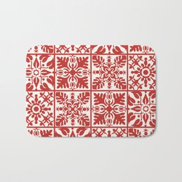 Hawaiian Quilt in Red Bath Mat | Redandwhite, Hawaiian, Pattern, Traditional, Quilt, Rustic, Graphicdesign, Red, Cream 