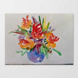 Blue Flower Bowl Canvas Print