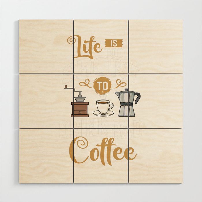 Barista Coffee Machine Coffeemaker Espresso Milk Wood Wall Art