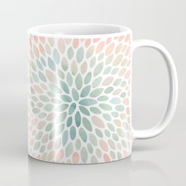 Floral Bloom, Abstract Watercolor, Coral, Peach, Green, Floral Prints Mug