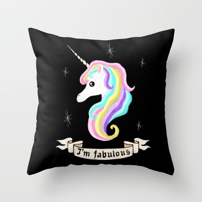 Fabulous unicorn Throw Pillow