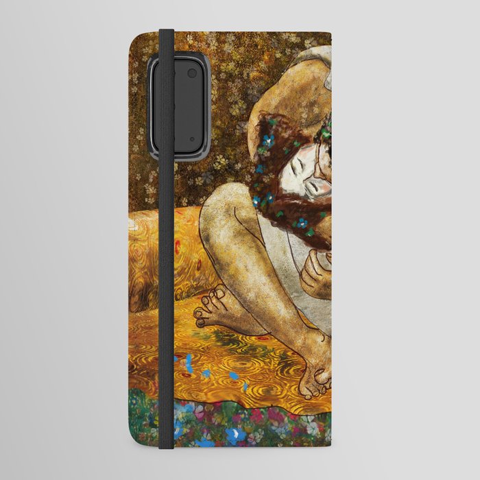 The kiss, part II, Gustav Klimt lovers portrait Android Wallet Case