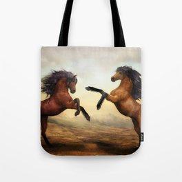 The Dueling Stallions Tote Bag