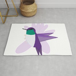 Purple Hummingbird Shimmer Cheeks Area & Throw Rug