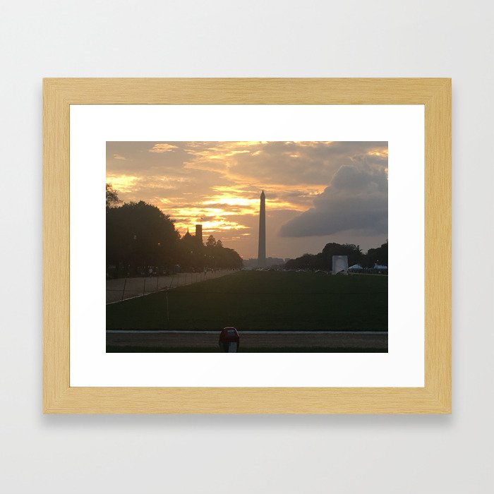 Washington Monument at Sunset Framed Art Print