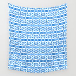 Dividers 02 in Blue over White Wall Tapestry