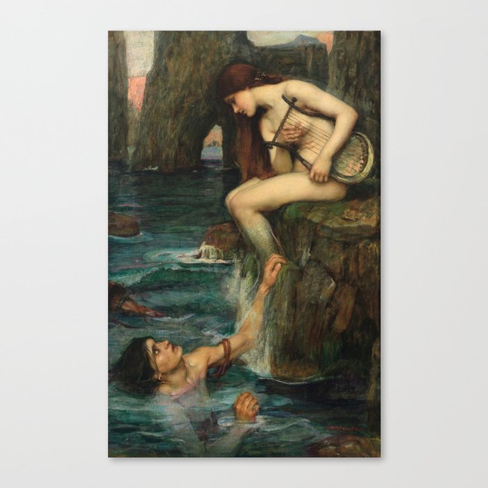 “The Siren” by John William Waterhouse (1900) Canvas Print