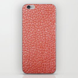 Sample of orange leather upholstery texture iPhone Skin