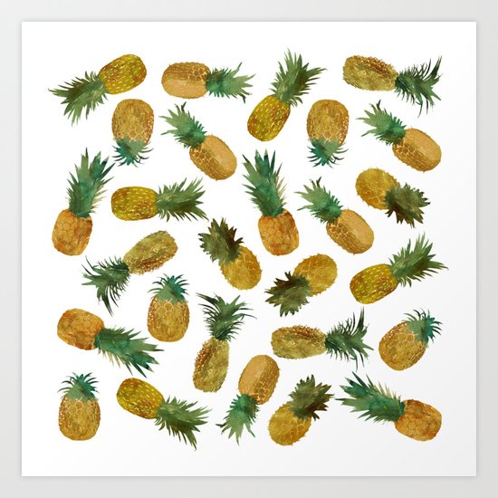 Pineapple Pattern Art Print