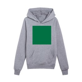 Autumn and Winter Green Solid Color Kids Pullover Hoodies