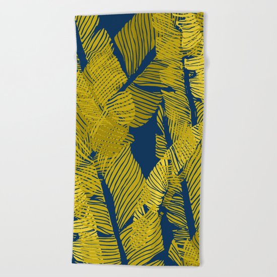 Carved Yellow&Blue Jungle #society6 #decor #buyart Beach Towel