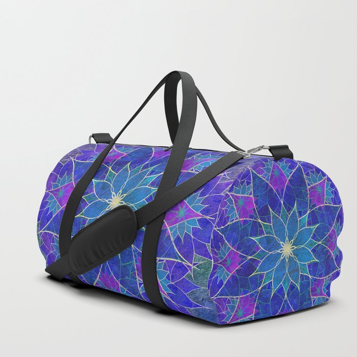 Lotus 2 - blue and purple Duffle Bag